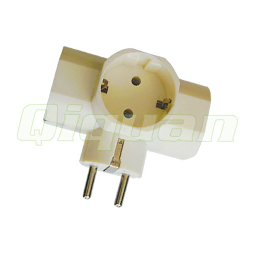 Three way adapter plug with Earth