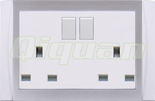 2 gang 13A socket with 2 switch