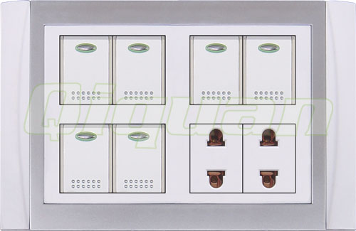 6 gang switch with 2 socket