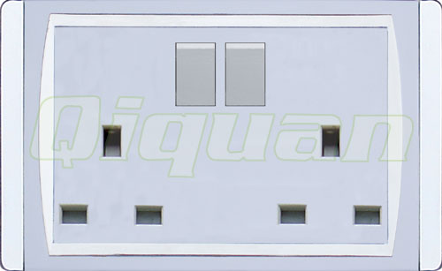 2 gang 13A socket with 2 switch