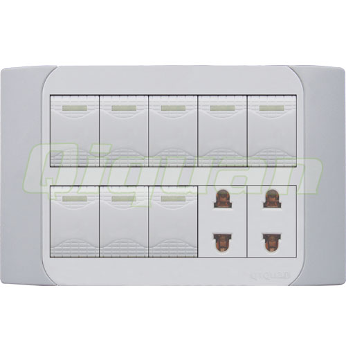 8 gang with 2 socket
