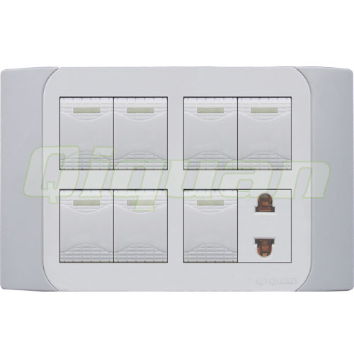 7 gang switch with 1 socket