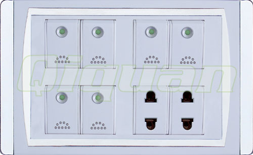 6 gang switch with 2 socket