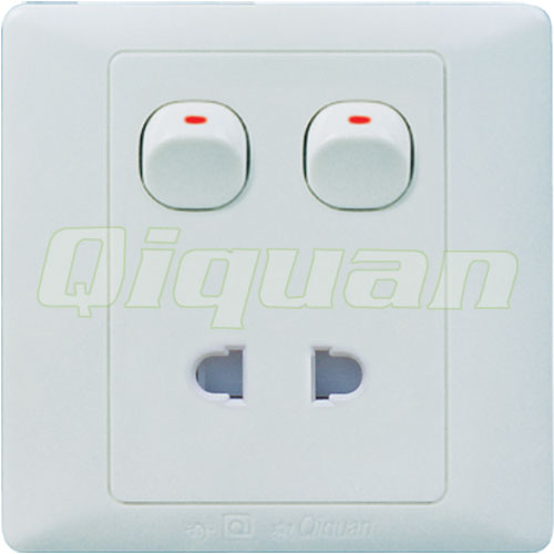 2 Switch With 1 Socket