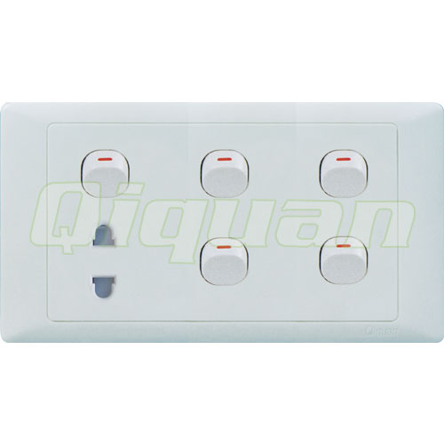 5 Gang 1 Way With 1 Socket