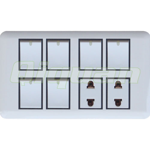 6 gang switch with 2 socket